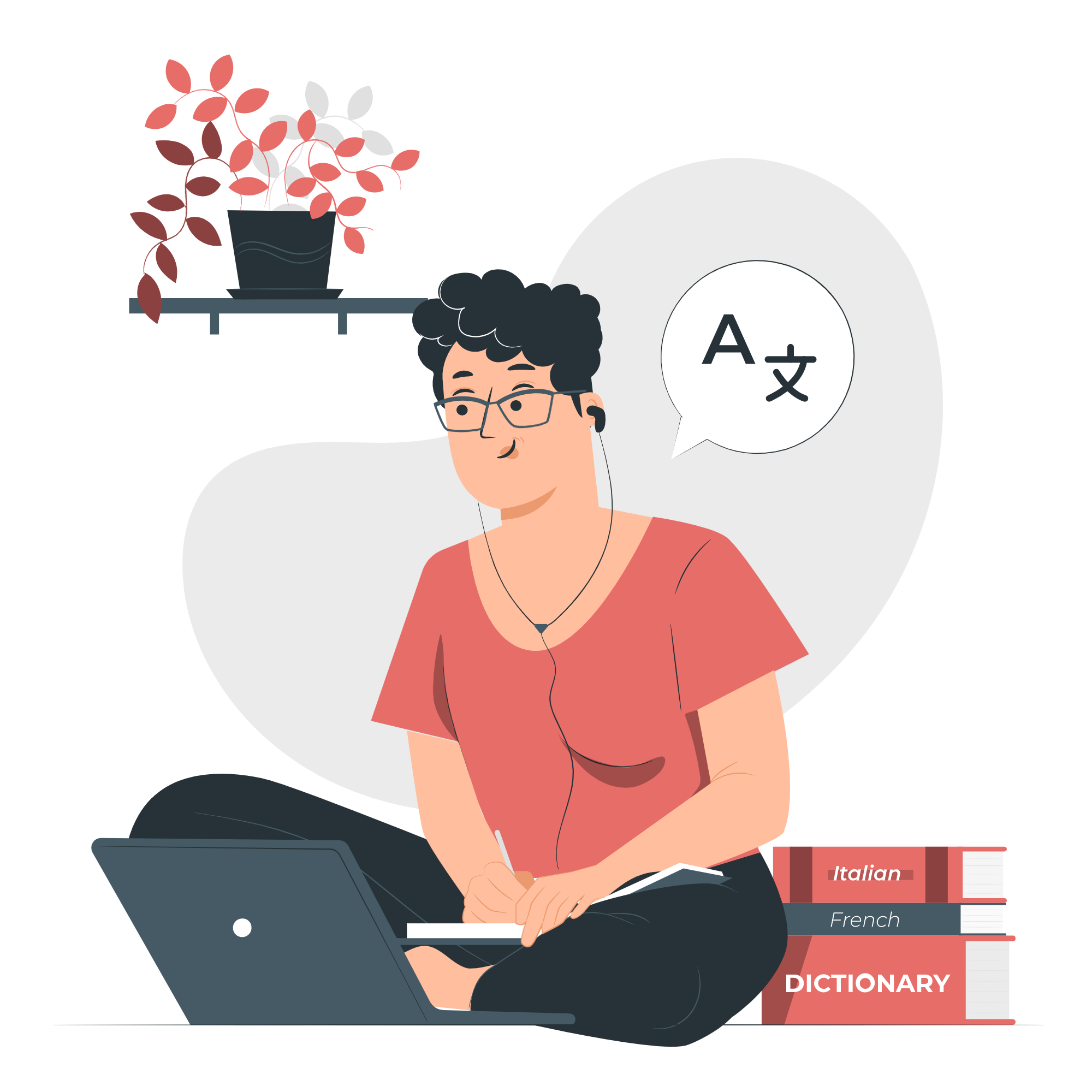 woman studying